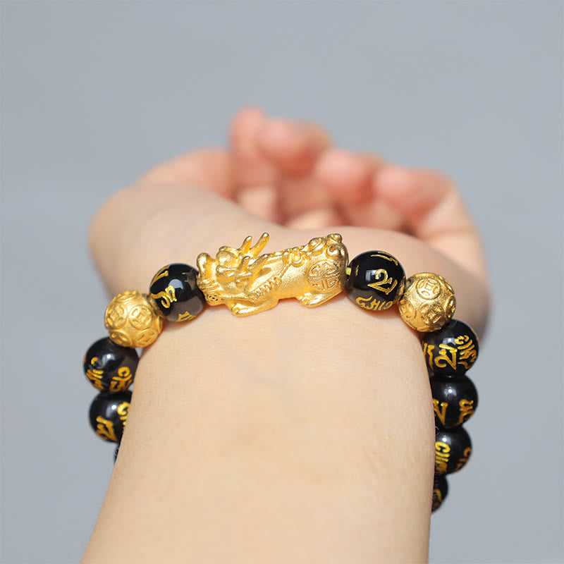 Carmiora FengShui PiXiu Obsidian-Reichtumsarmband