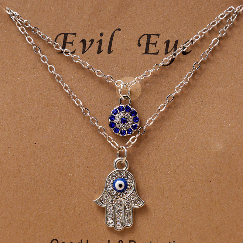 Carmiora Evil Eye Hamsa Symbol Segen Glückskette Halskette Anhänger