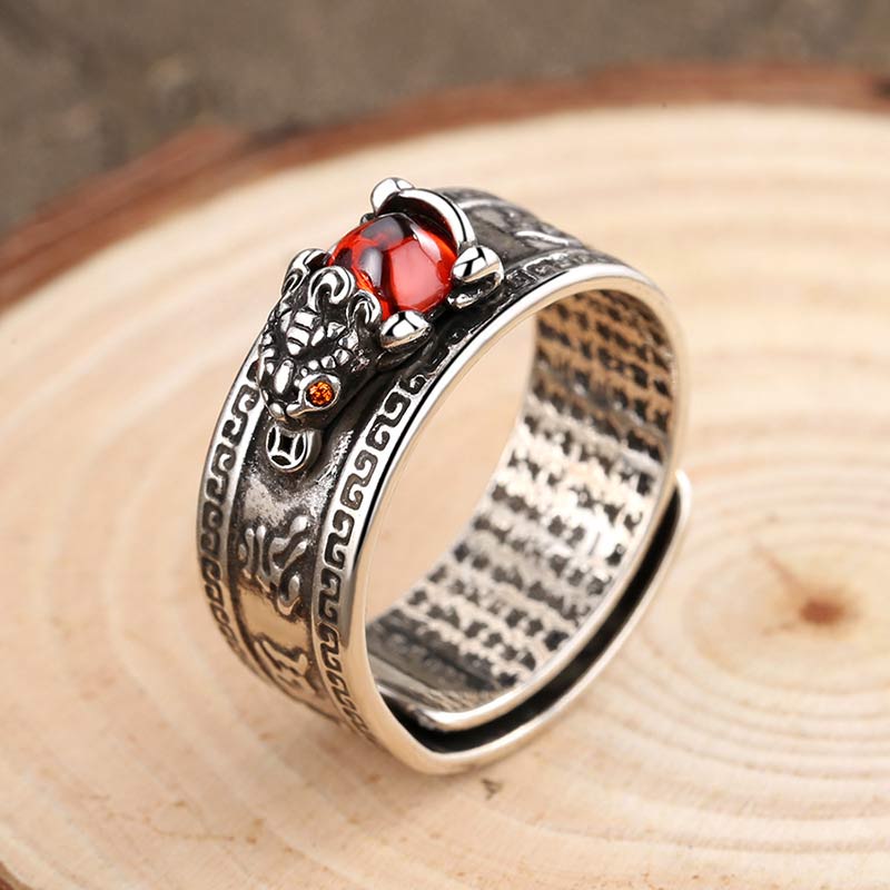 Carmiora Roter Achat PiXiu Reichtumsring