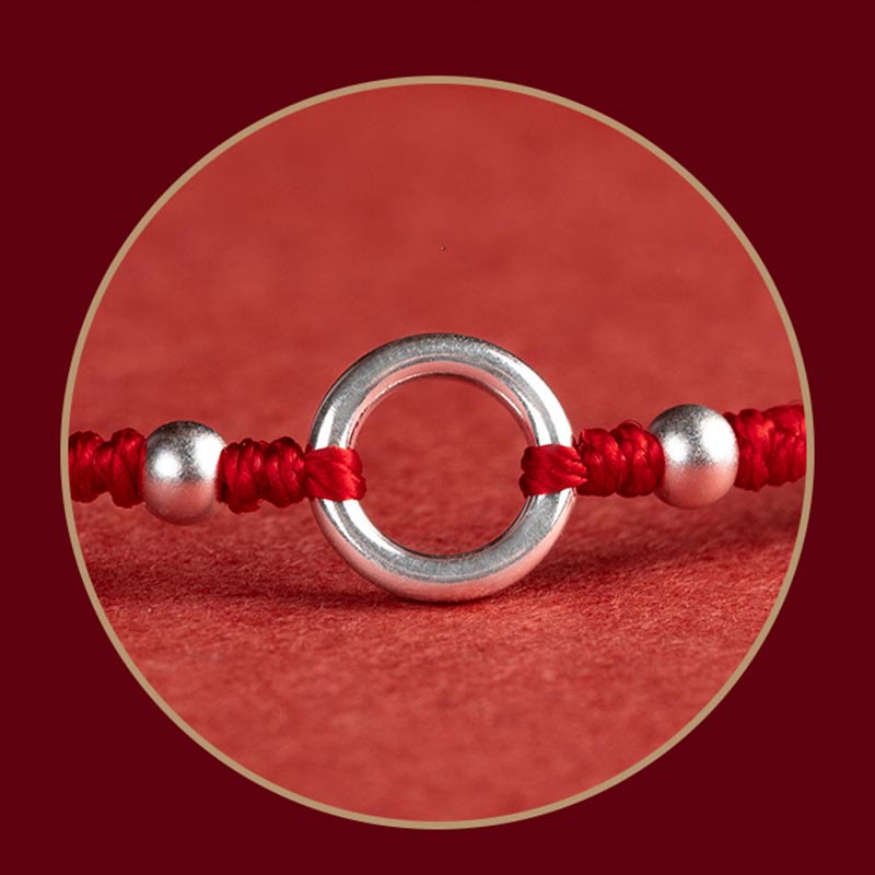 Carmiora Armband aus 925er-Sterlingsilber, Glück, Glück, Frieden, Freude, Lotus, Frieden, Schnalle, rote Schnur