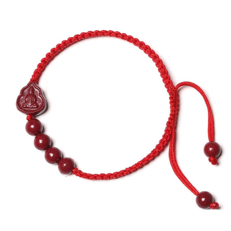 Carmiora Lachender Buddha Avalokitesvara Zinnober-Segen-Armband
