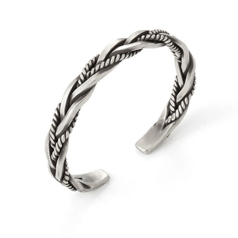 Carmiora-Kupfer-Balance-Armband im Wikinger-Stil mit gedrehtem Flechtmuster