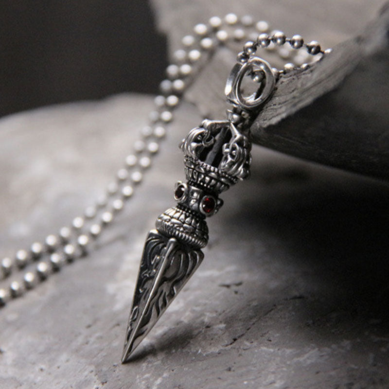 Carmiora 925 Sterling Silber Vajra spirituelle Kraft Halskette Anhänger