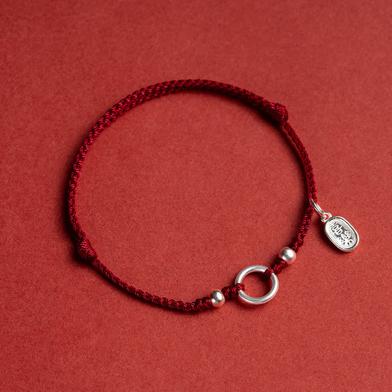 Carmiora Armband aus 925er-Sterlingsilber, Glück, Glück, Frieden, Freude, Lotus, Frieden, Schnalle, rote Schnur