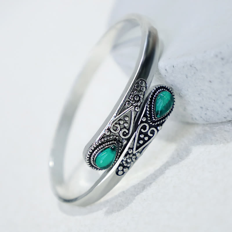Carmiora Zirkon Wassertropfen Muster Heilung Manschettenarmband Armreif