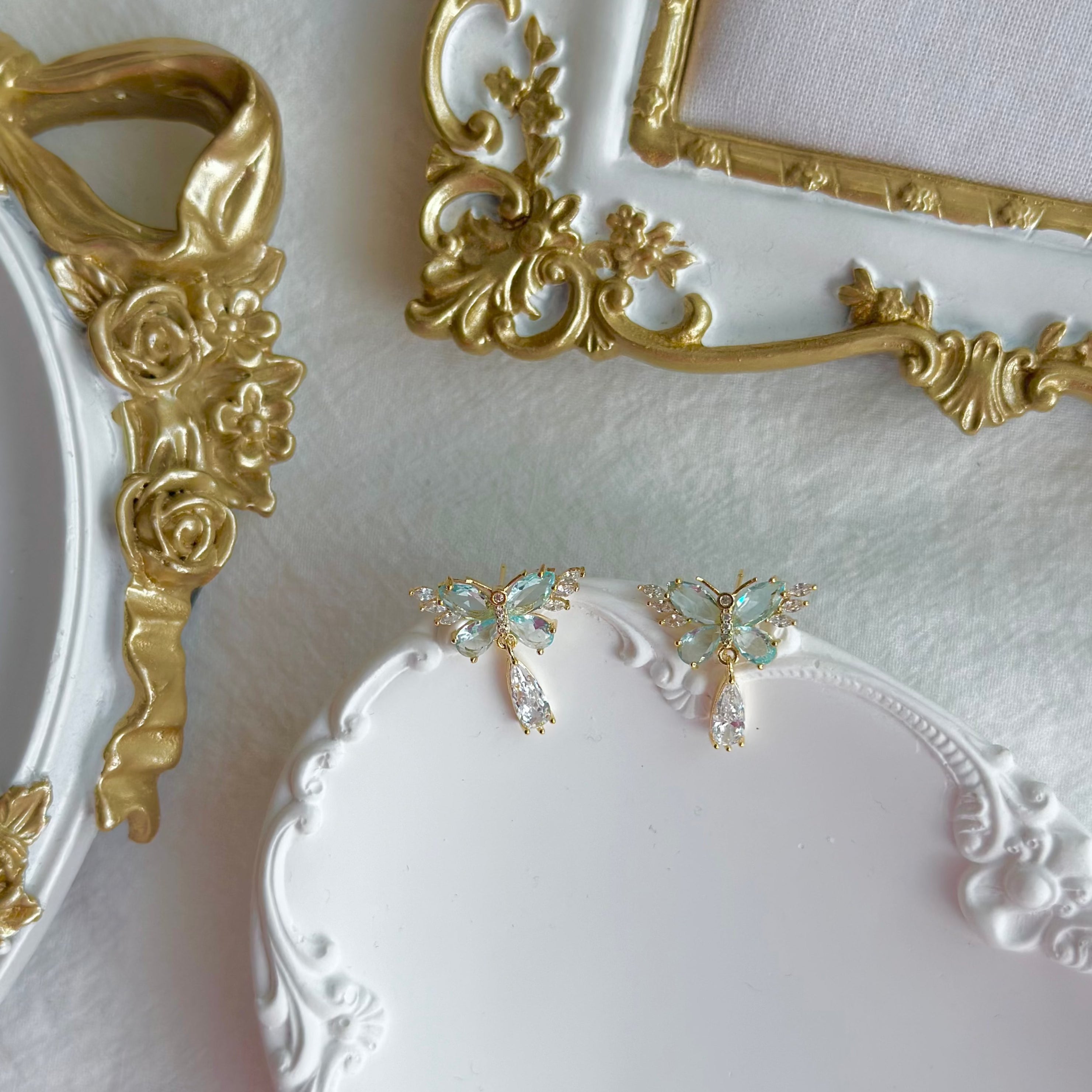 Grüne Schmetterlingsohrringe