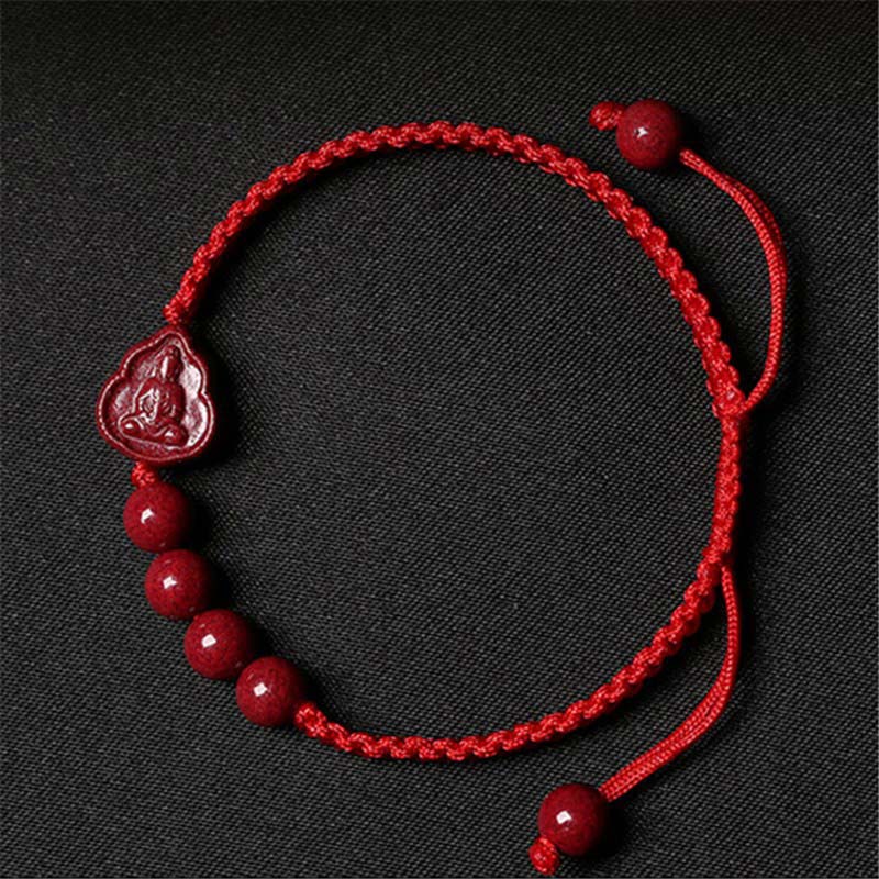 Carmiora Lachender Buddha Avalokitesvara Zinnober-Segen-Armband