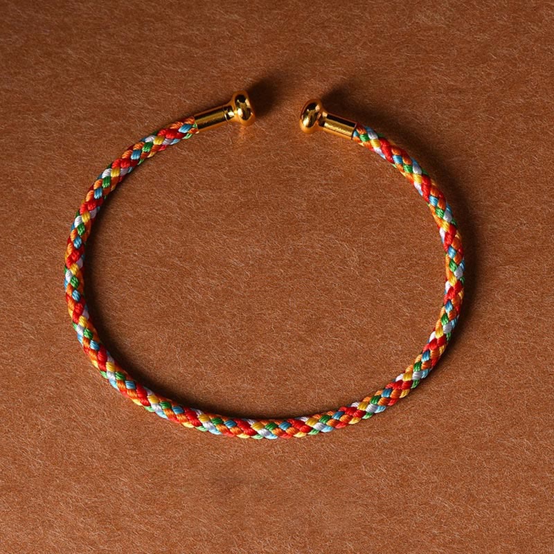 Carmiora Schlichtes Design, handgefertigtes Glücksgeflecht-Manschettenarmband