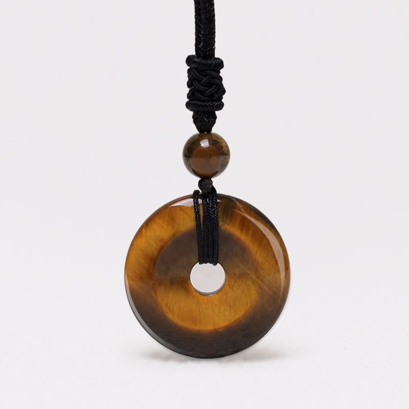 Carmiora Glücksmünzen-Anhänger, Heilkristall-Edelstein-Halskette