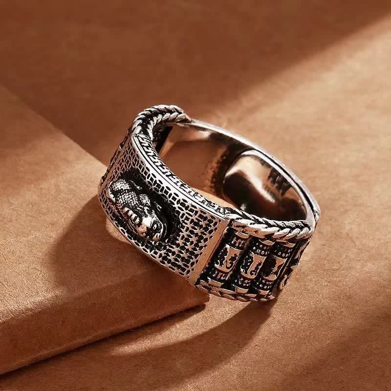 Carmiora Lucky FengShui PiXiu Reichtum Gebetsmühlen Paar Ring