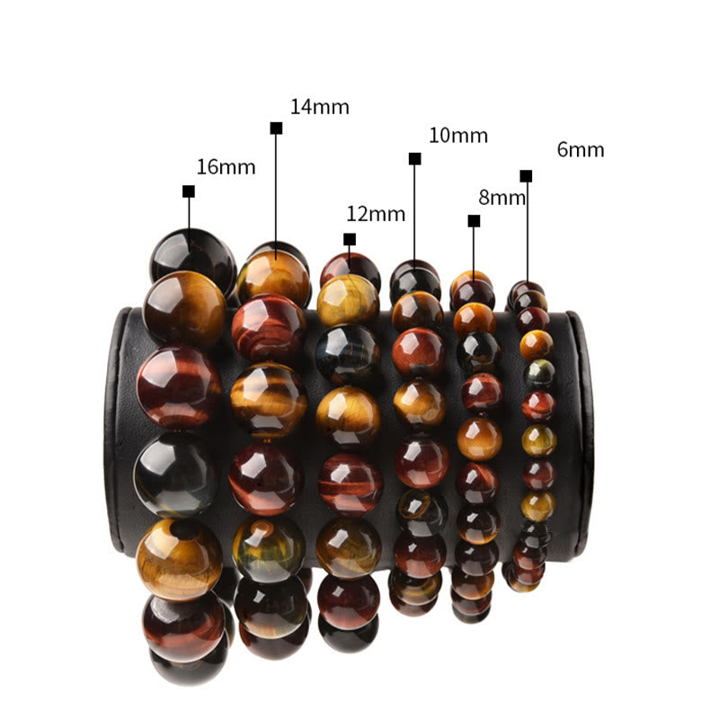 Carmiora Natürliches Tigerauge-Positive-Schutz-Armband