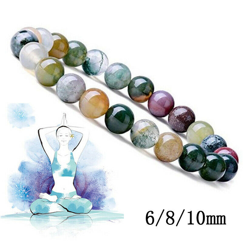 Carmiora India Achatperlen Glücks-Yoga-Armband
