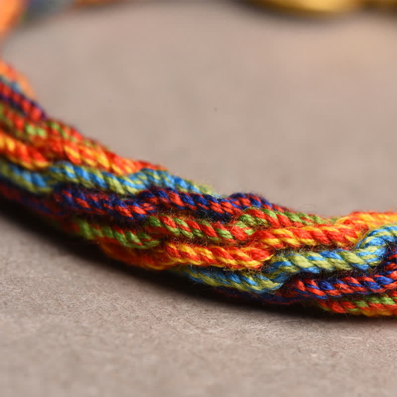 Carmiora tibetisches Om Mani Padme Hum Traumfänger Glück Buntes Reinkarnationsknoten-Schnurarmband