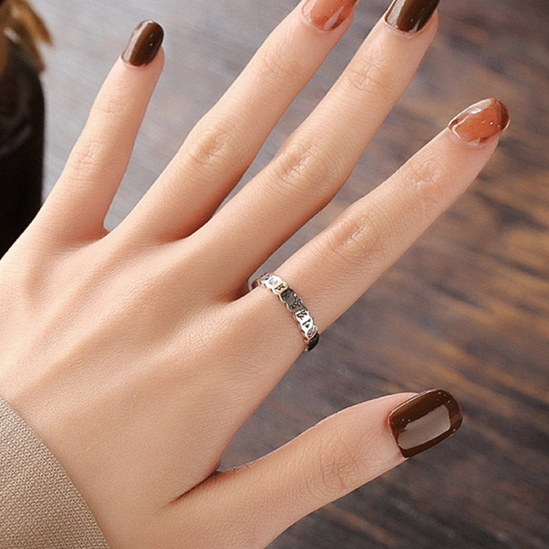 Carmiora Ring aus 925er-Sterlingsilber mit sechs wahren Worten und ruhiger Weisheit