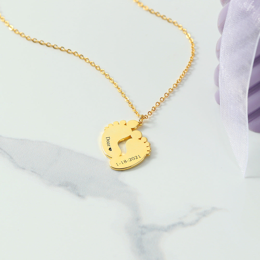 s925 Silber Baby Fuß benutzerdefinierte Halskette