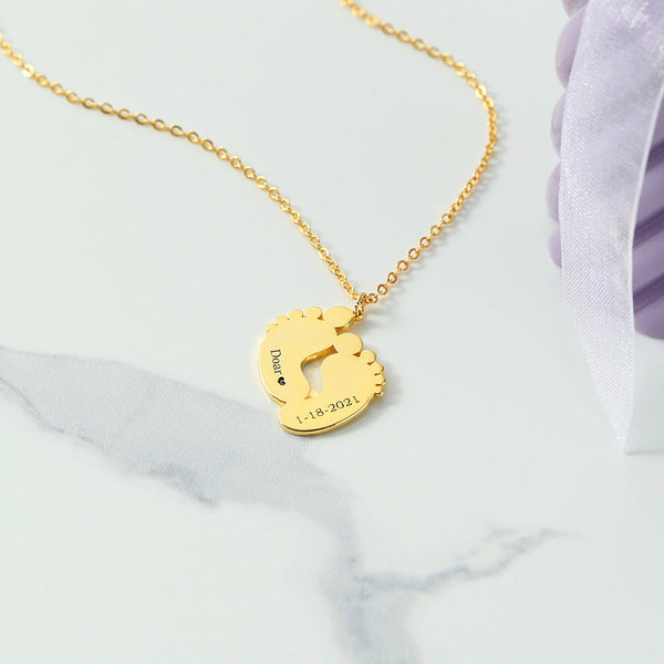 s925 Silber Baby Fuß benutzerdefinierte Halskette