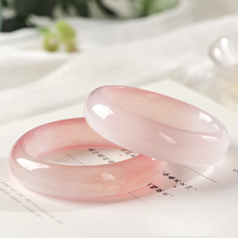 Carmiora Pink Golden Silk Jade Reichtum Armband Armreif