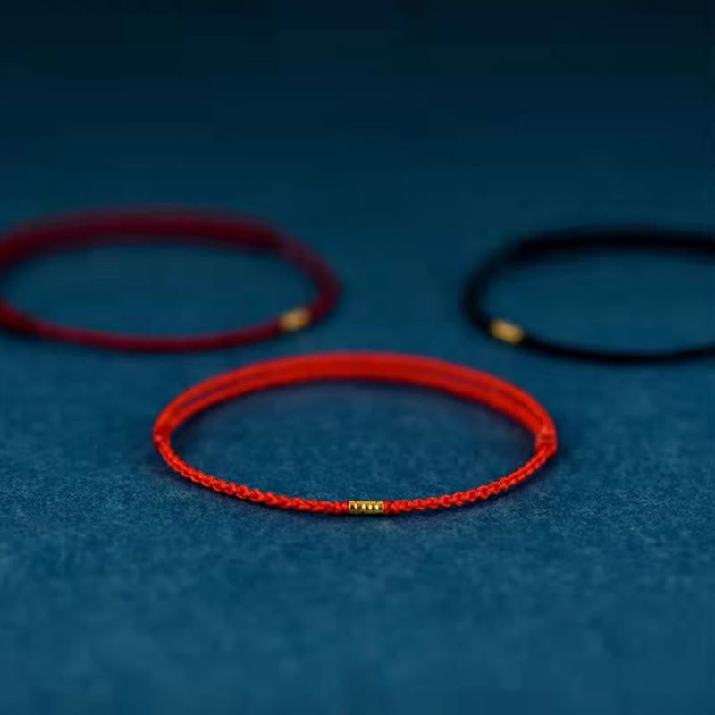 Carmiora Lucky Golden Bead geflochtenes Armband-Fußkettchen