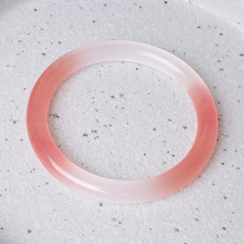 Carmiora Pink Golden Silk Jade Reichtum Armband Armreif