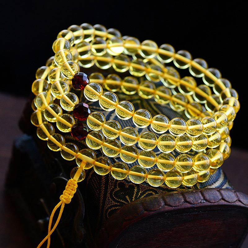 Carmiora 108 Perlen Bernstein Mala Balance Armband