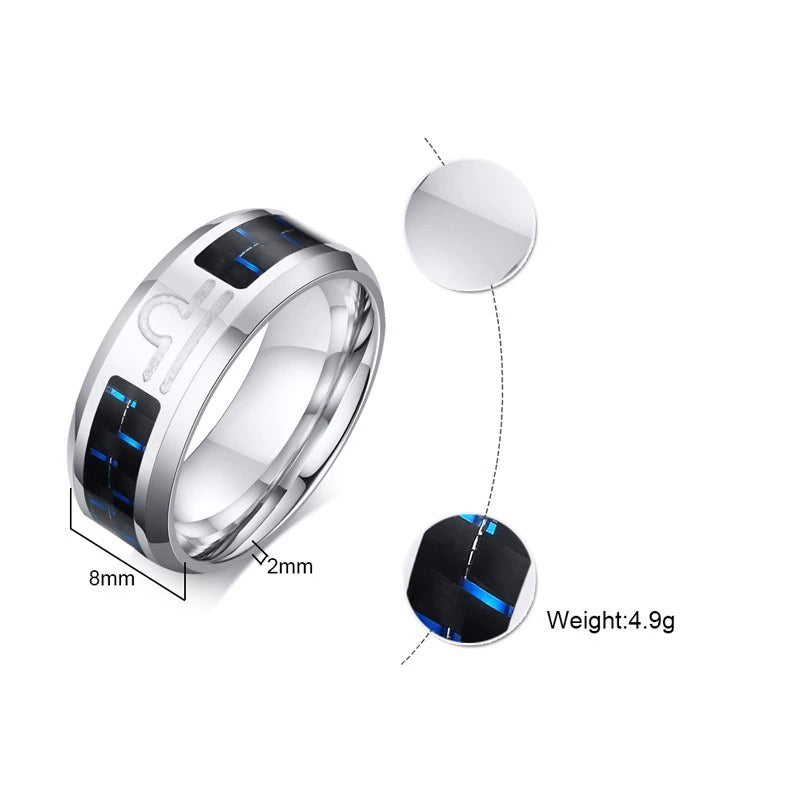 12 Sternbild-Sternzeichen-Ringe aus Edelstahl