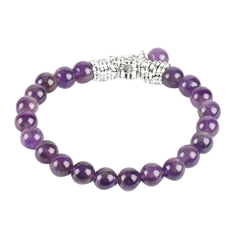Carmiora Stretch-Armband mit natürlichem Edelstein, Baum des Lebens, Glücksbringer