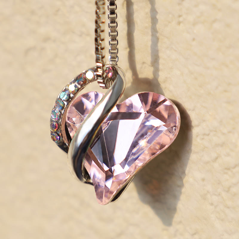 Carmiora Liebesherz-Halskettenanhänger mit Geburtsstein und heilender Energie