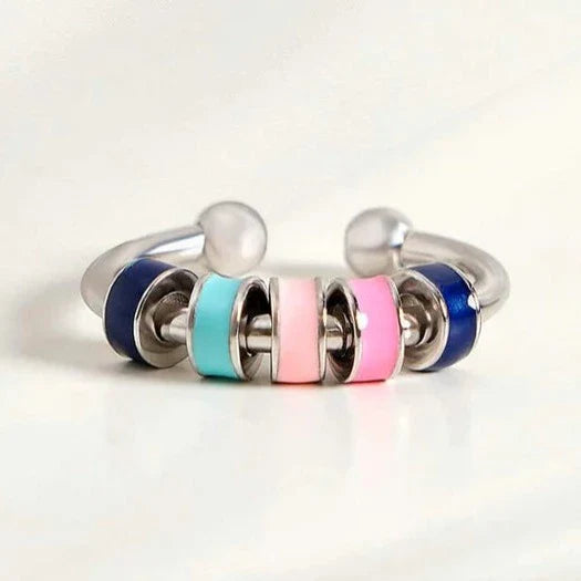 Drehbarer Emaille-Zappelring - Verstellbarer Angstring