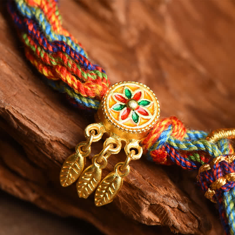 Carmiora tibetisches Om Mani Padme Hum Traumfänger Glück Buntes Reinkarnationsknoten-Schnurarmband