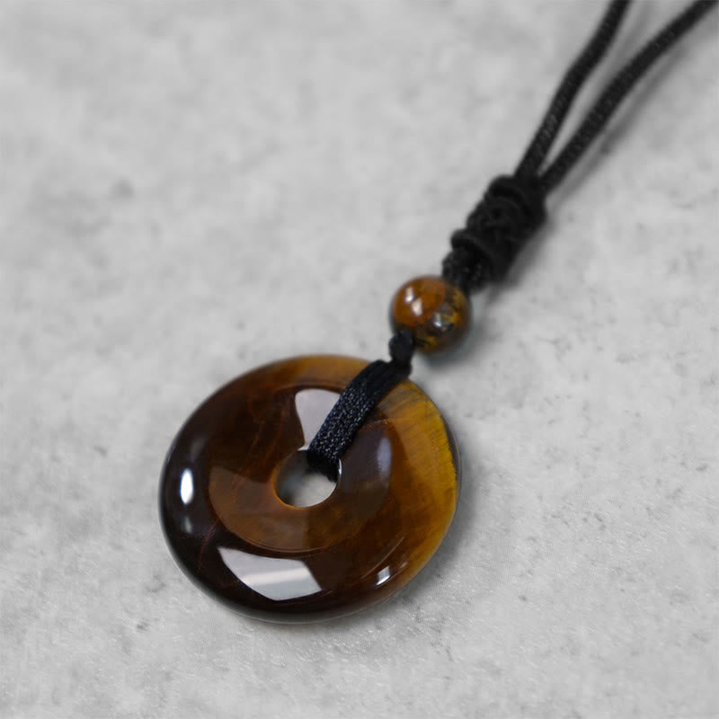 Carmiora Glücksmünzen-Anhänger, Heilkristall-Edelstein-Halskette