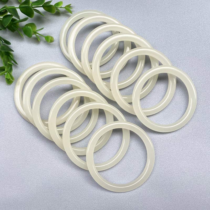 Carmiora Weißer Jade-Glücksarmband-Armreif