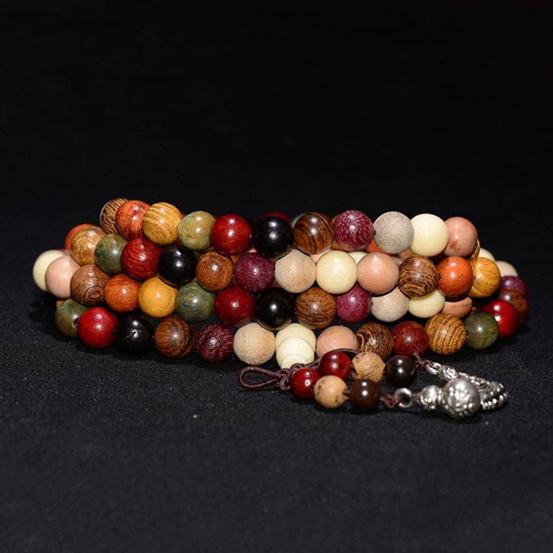 Carmiora 108 Perlen Wenge Holz Mala Segen Meditationsarmband