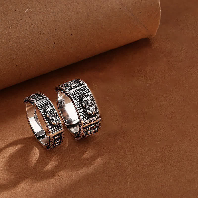 Carmiora Lucky FengShui PiXiu Reichtum Gebetsmühlen Paar Ring