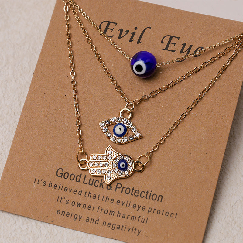 Carmiora Evil Eye Hamsa Symbol Segen Glückskette Halskette Anhänger