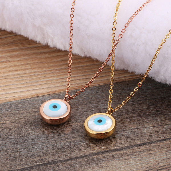 18 Karat Halskette mit bösem Blick