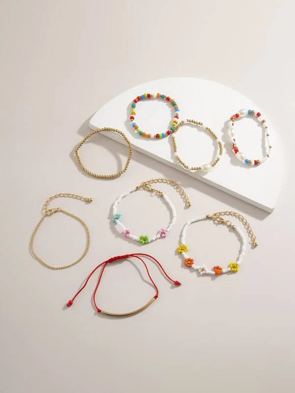 Bohemian Style Blume Perlenarmband