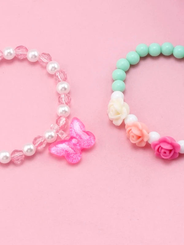 3 Stück/Satz Mädchenschmuck Cartoon Perlen Armbänder für Kinder