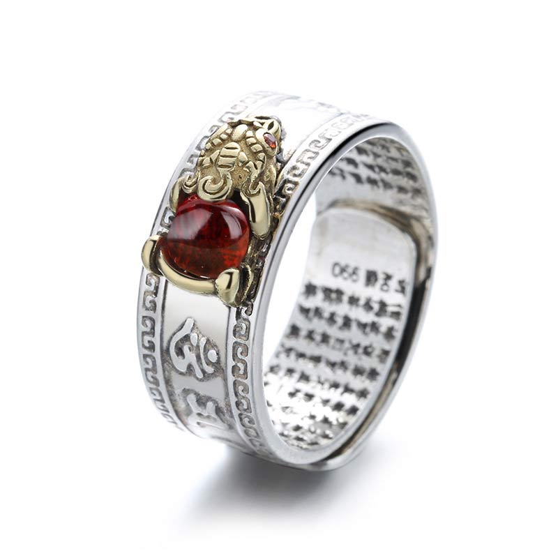 Carmiora Roter Achat PiXiu Reichtumsring
