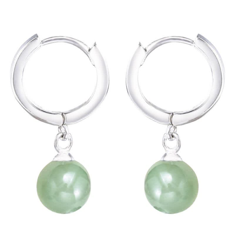 Carmiora Runde Jade Perlen Wohlstand Ohrringe