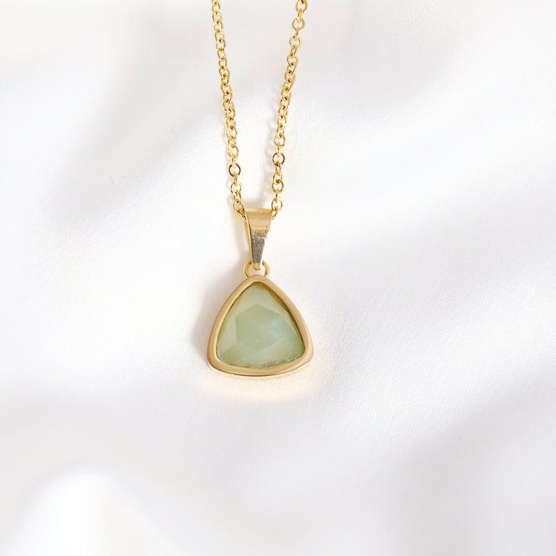 18 Karat vergoldete Aventurin-Halskette