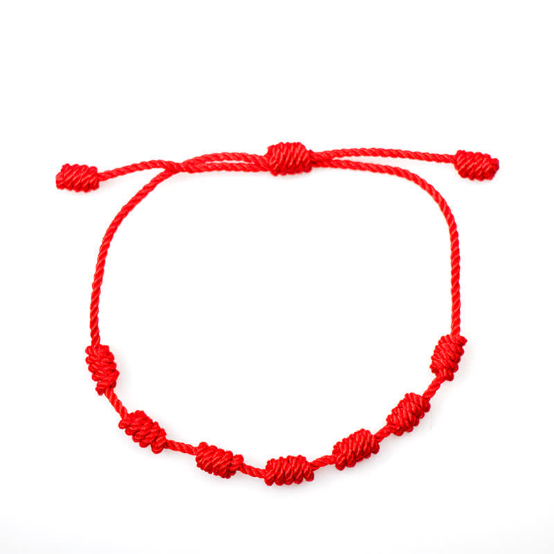 Carmiora 4-teiliges Evil Eye Seven Knot Red String Schutzarmband