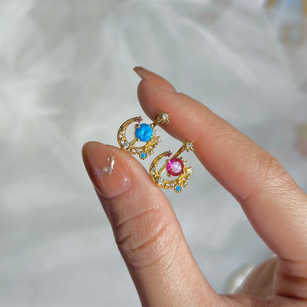 Blauer Mond- und Sternenring - Jodie