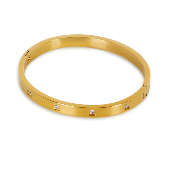 Quadratisches Charm-Armband mit Kristallen