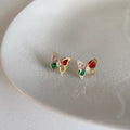 Wunderliche Mini Schmetterling Strass Ohrstecker