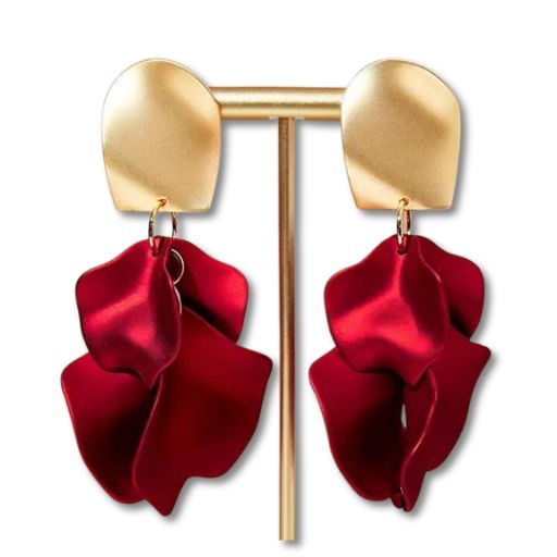 Florale Tropfenohrringe - Bunte Statement-Ohrringe