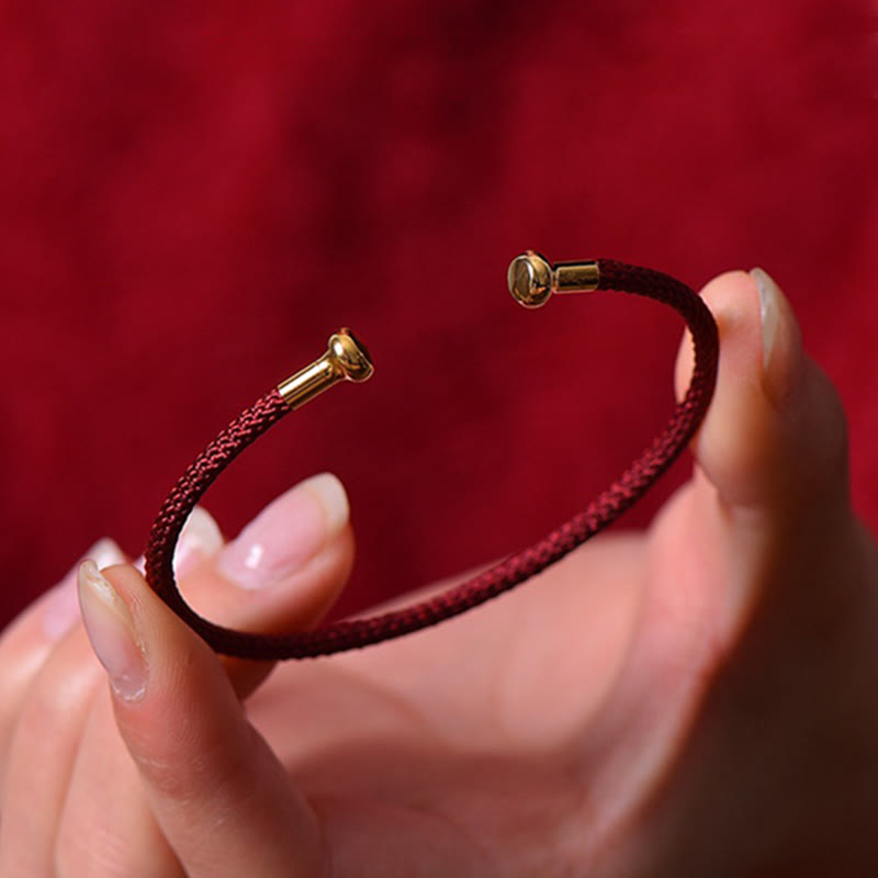 Carmiora Schlichtes Design, handgefertigtes Glücksgeflecht-Manschettenarmband