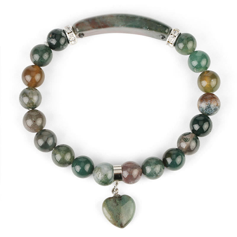 Carmiora natürliches Quarz-Liebes-Herz-Heilperlen-Armband