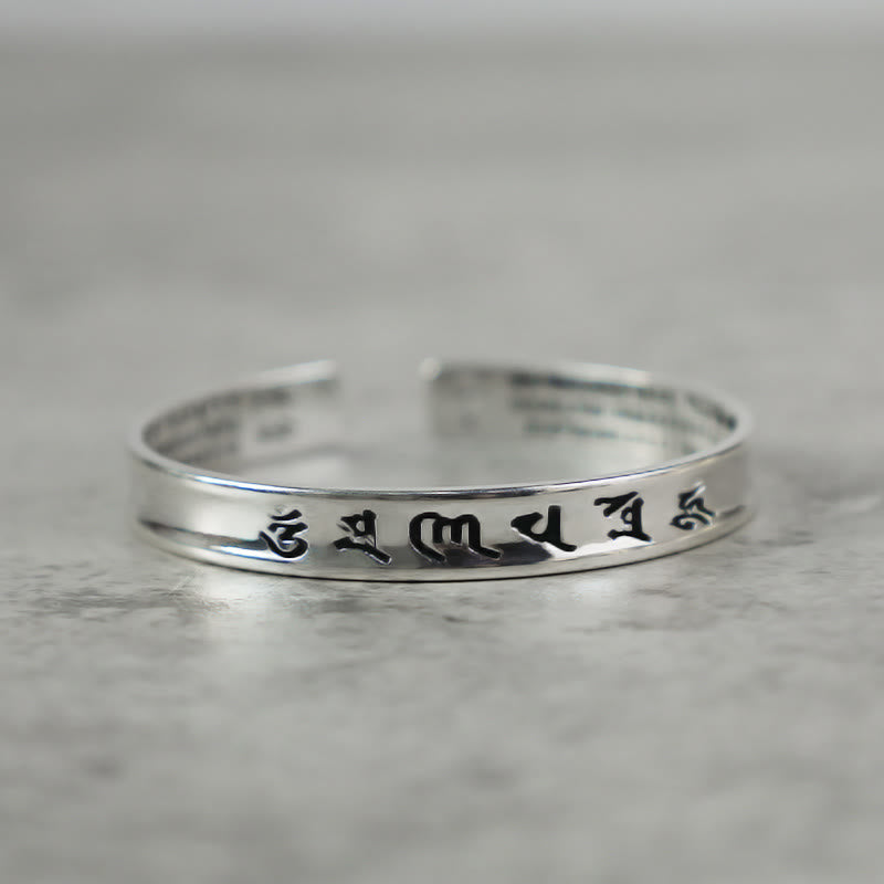 Carmiora tibetisches Mantra-Armband aus weißem Kupfer