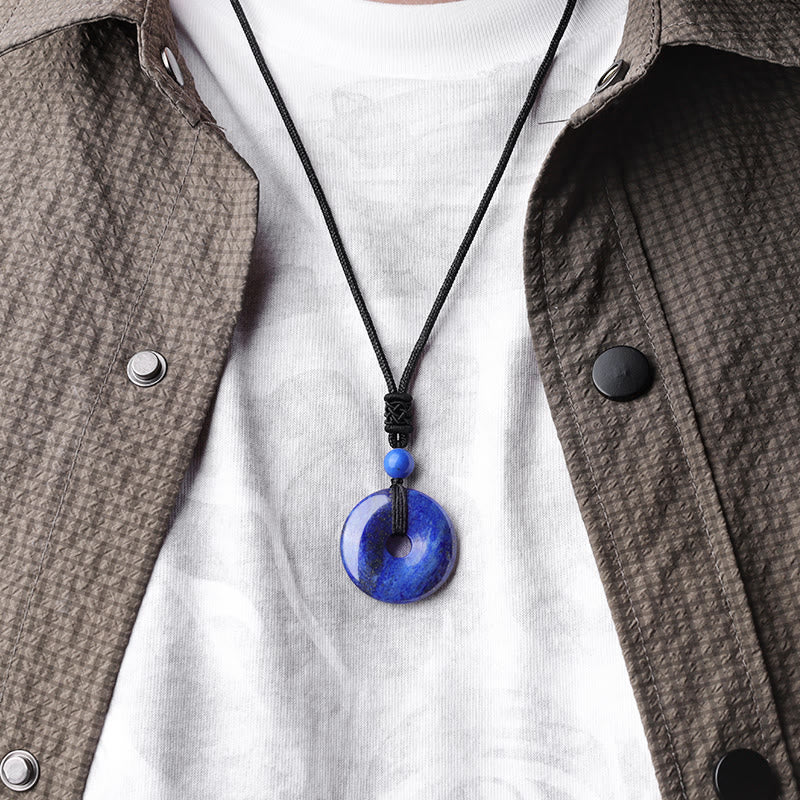 Carmiora Glücksmünzen-Anhänger, Heilkristall-Edelstein-Halskette