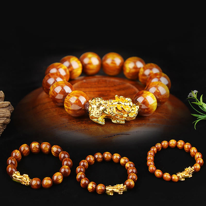 Carmiora Lucky Golden Tiger Eye Abundant Pixiu Armband